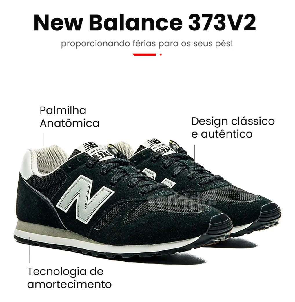 Tênis New Balance Masculino Camurça Original Branco 373v2