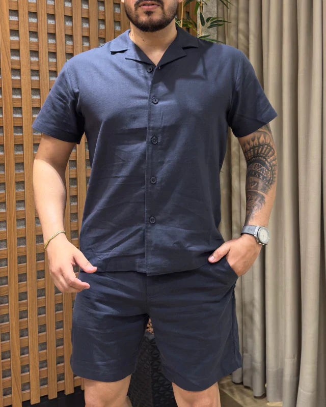 Camisa + Bermuda em Linho (Padrão Zara)