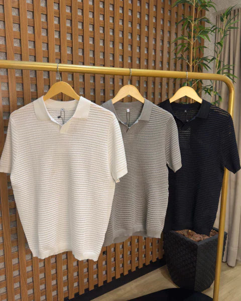 Camisa Polo Old Money em Tricot